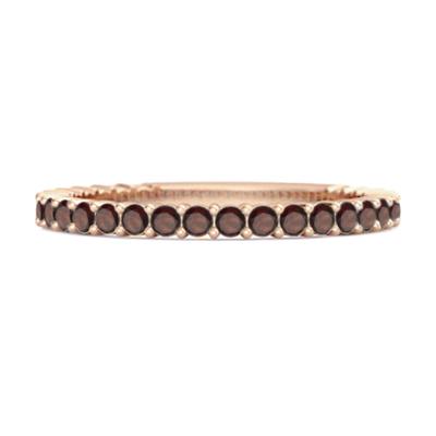 Prsten Garnet Eternity Band - Pozlacené stříbro ryzosti 925 Rose Gold