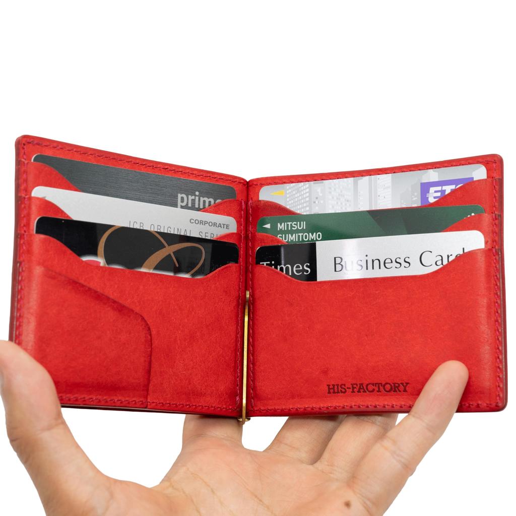 Money Clip with Coin Purse Fermare Pueblo Genuine Leather Made in Japan Handcrafted by Artisans [His Factory] (Fermare) (Papavero)