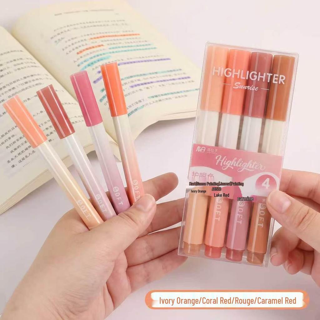 Farbverlauf Highlighter Stift: Augenfreundlich, Großes Fassungsvermögen, Lebendige Farben für Schüler