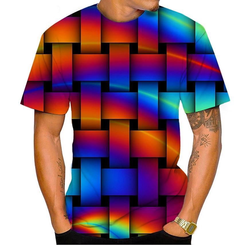 New Cool Hip Hop Printed Men's T-Shirt Summer Short Sleeved Street Personalized Creative Fashion Casual Loose Quick Drying Shirt