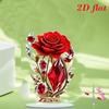 2D Wine Red Rose Acrylic Table Decor Home Wedding Decoration Valentine Mother's Day Gift