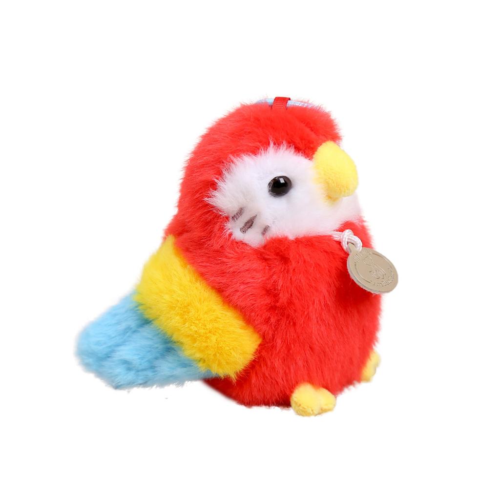 Kawaii Simulation Parrot Plush Toy Stuffed Soft Animal Bag Pendant Cartoon Small Birds Plush Keychain Pendant Kids Gifts
