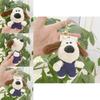 Cute Cartoon Plush Dog Keychain With Overalls 12cm Height Perfect For Bags And Backpacks