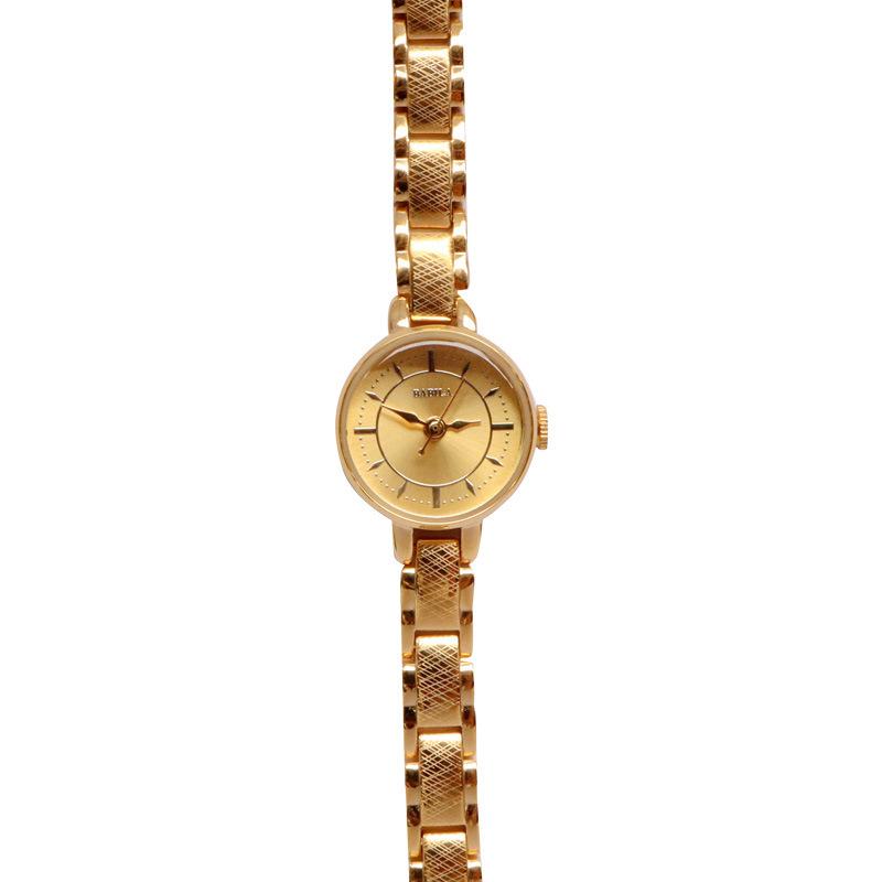 Orologio da Donna Mini Piccolo Oro di Lusso di Nicchia Rétro Rete Catena Sottile Quarzo Raffinato Medievale