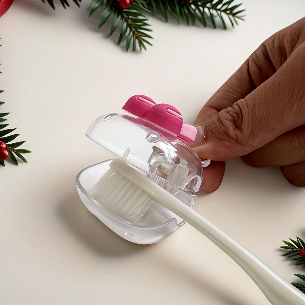 Cute Cherry Design Toothbrush Holder, Cherry Pattern, Protects Toothbrush Head, Features Dual Holes for Drainage and Ventilation