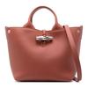 Le Roseau Removable Adjustable Shoulder Strap Pebbled Soft Leather Shoulder Tote Bag Small Women Handbags Brown 10273HFP404