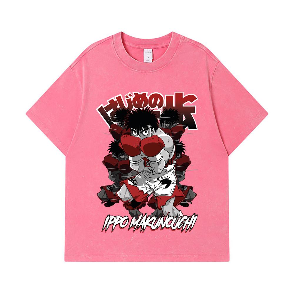 275 GSM Washed T-shirts 100% Cotton Hajime no Ippo V11 Ippo Print Unisex Heavy Cotton T Shirt