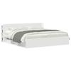Headboard Cabinet with Storage High Gloss White Particleboard