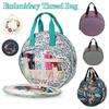 Embroidery Thread Organizer Bag Round Knit Tote Portable Drawstring Closure for Sewing Knitting Projects Craft Supplies Storage
