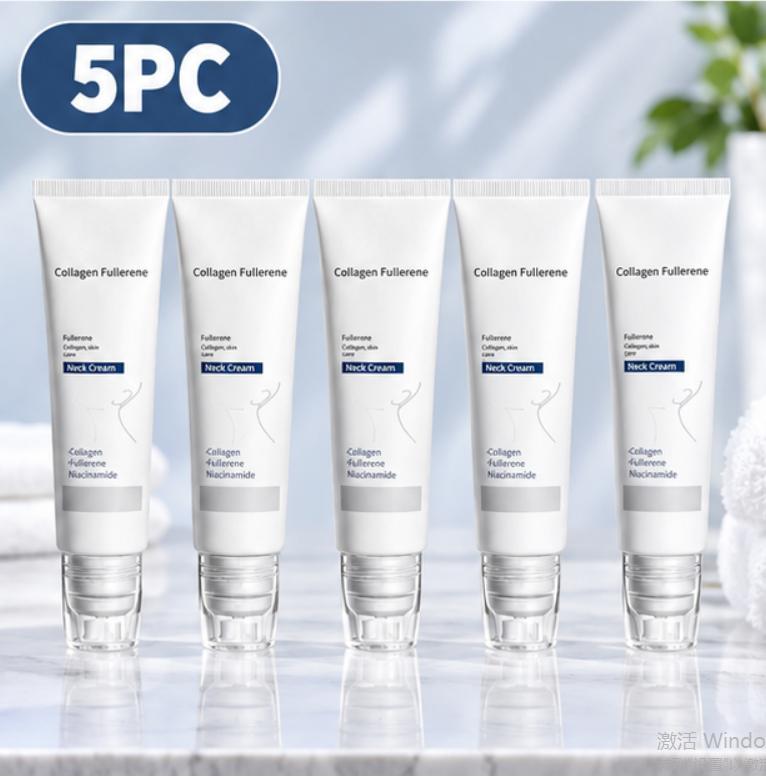 Collagen Fullerene Neck Cream Tightening Neck Skin Wrinkle Reduction Formula with Fullerene and Niacinamide for Neck Firming and Smoothing Skin