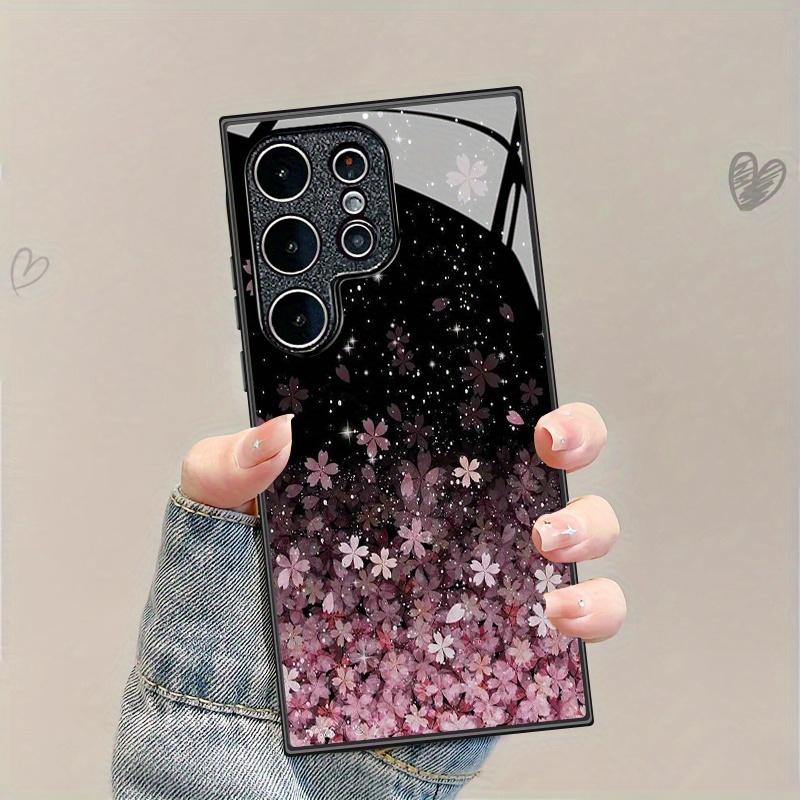 Fashion Sakura Glass Phone Case Suitable for Samsung for Galaxy S26 S25 S24 S23 S22 S20 FE Ultra Plus 5G Anti Drop