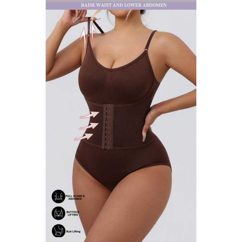 Double-button, Waist-cinching, Strapless Shapewear Bodysuit; Bust-lifting, Waist-cinching, Butt-lifting Shapewear; Form-fitting Strapless Lingerie
