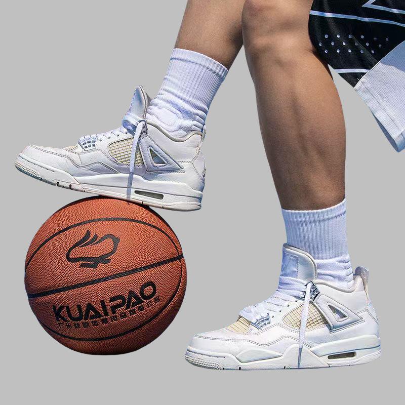 Elite Odor-Resistant Black & White Basketball Mid-Calf Socks with Thick Terry Bottom
