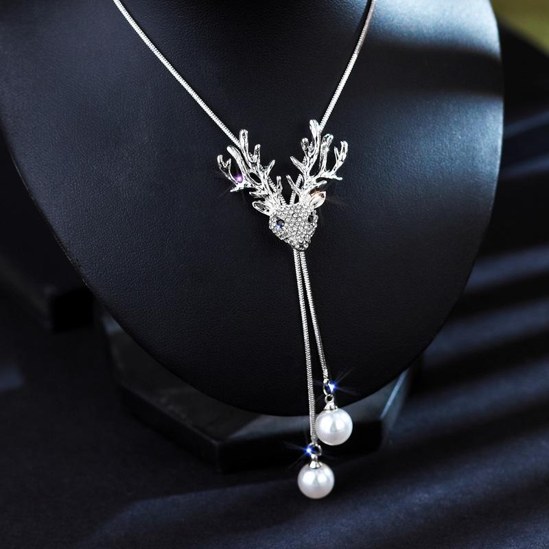 

Женский рождественский подарок, красивые серебряные подвески в виде оленя с кристаллами для ювелирных изделий серебряный