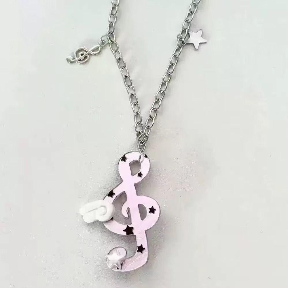 Sweater Chain Musical Note Necklace Millennium Style Angel Pendant Necklace  Daily Wear