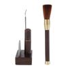 Coffee Powder Distributor Kit Stainless Steel Needle Wood Handle Brush Coffee Stirring Tool with Storage Base