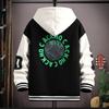 Autumn and Winter Plus Velvet Hooded Jacket Boys Big Children Warm Jacket Student Baseball Uniform