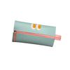 Leather Pencil Case Embroidery Zipper Solid Color Lifting Handle Replacement School University Pen Bag Pouch Birthday Gift