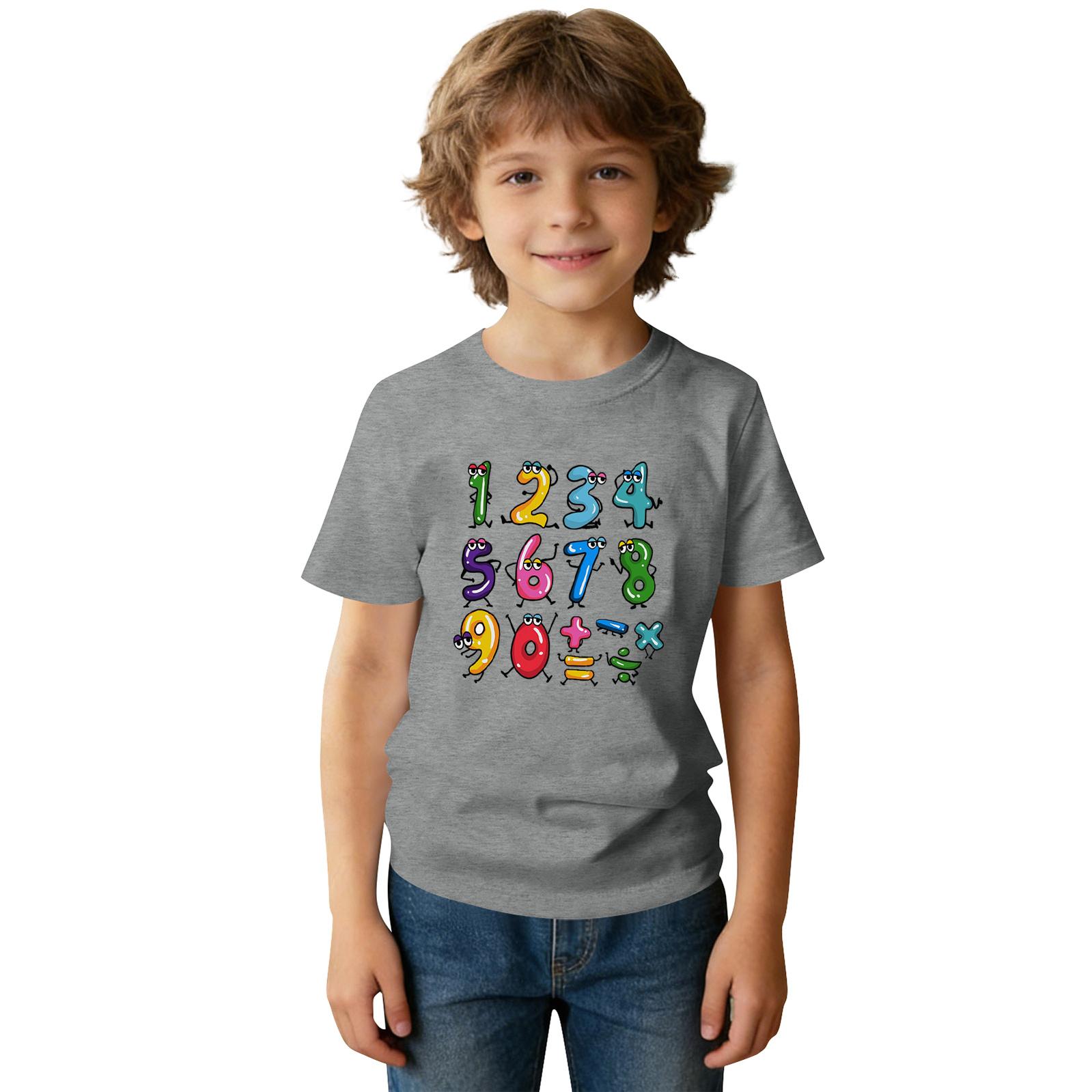 

Модная рабочая одежда с короткими рукавами и круглым вырезом, топы с принтом для детских летних топов 160