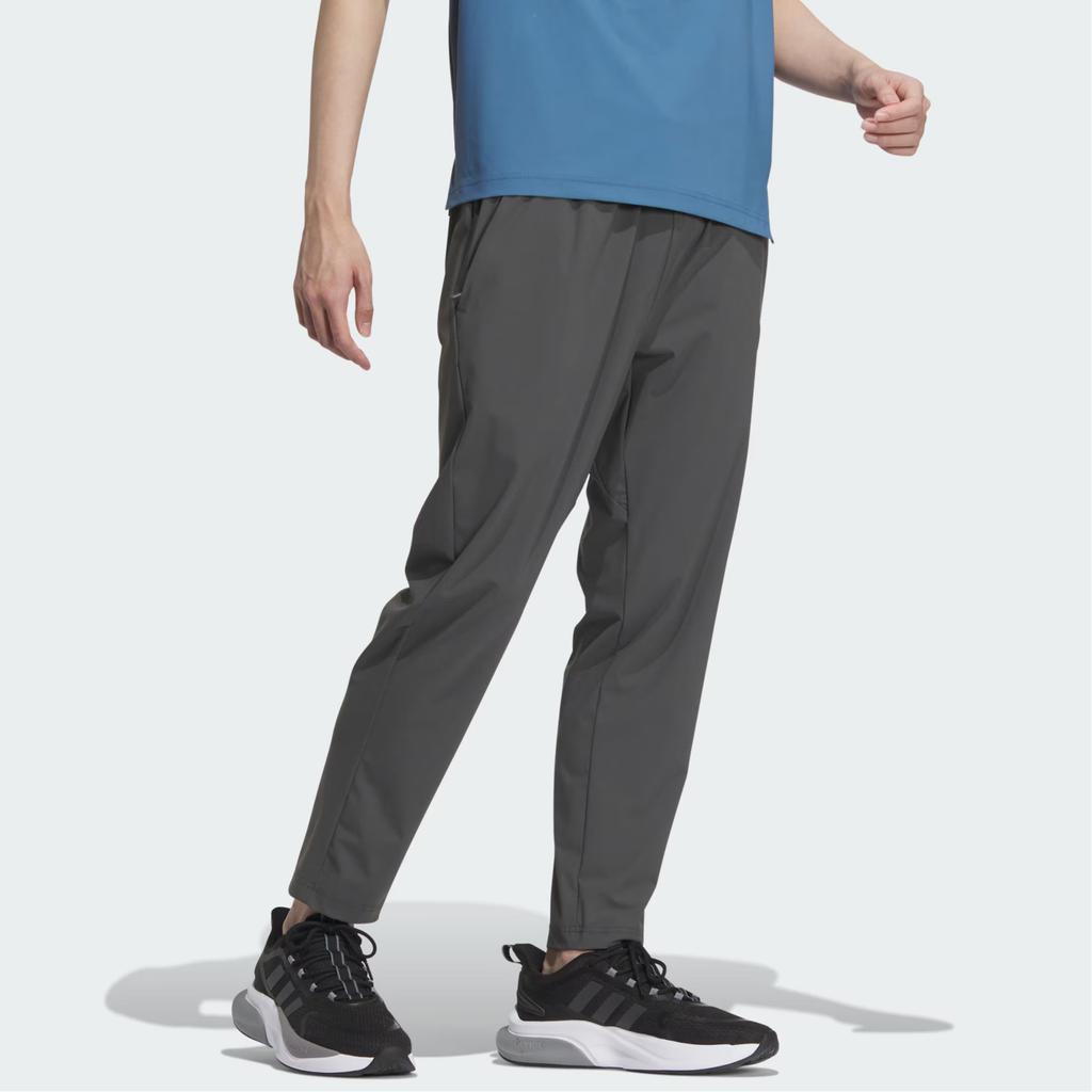 Adidas Essentials Cotton Knit Pants Men Bottoms Solid-Dark-Grey IT4334