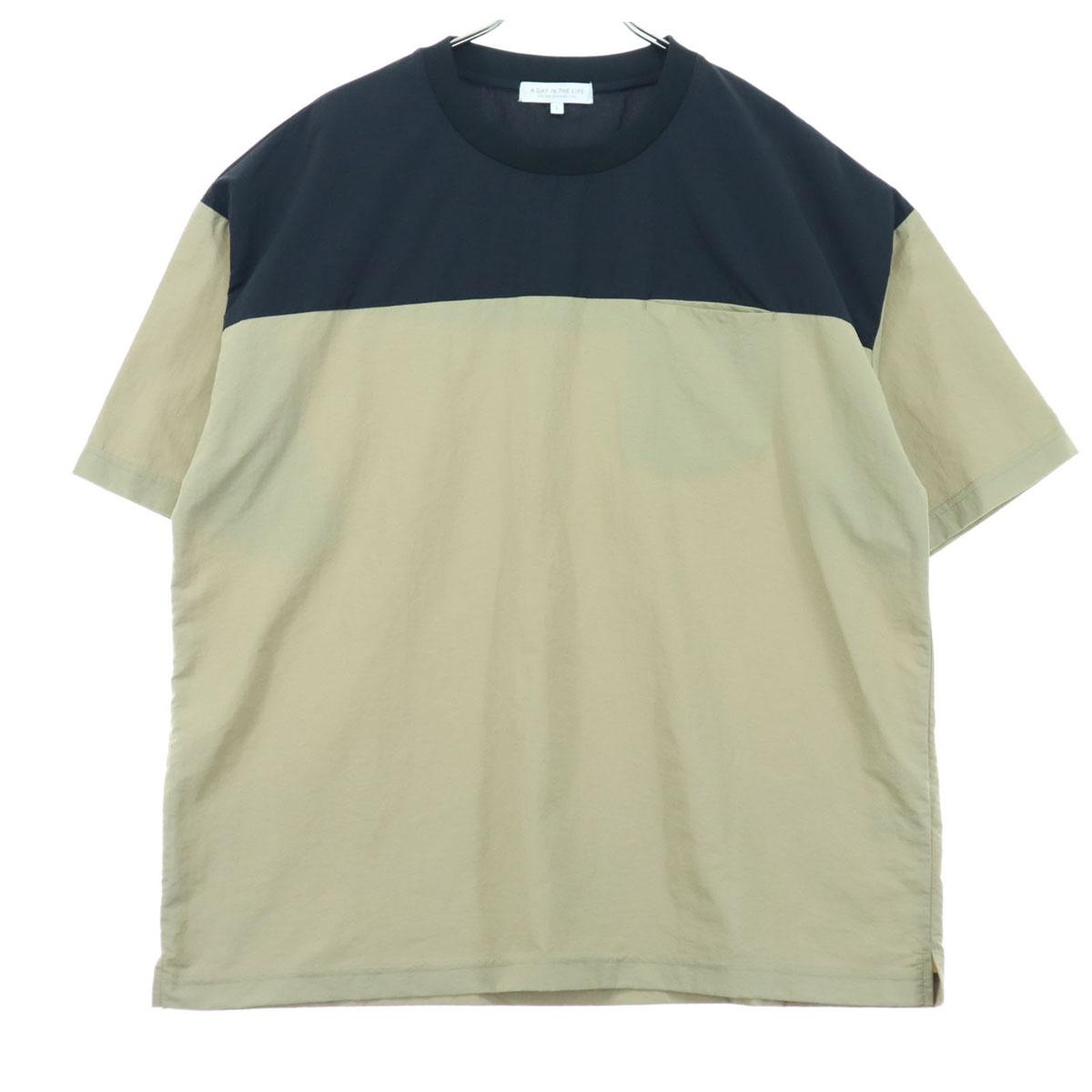 

Косметические товары день из жизни Двухцветная футболка с коротким рукавом Мужская Б/У