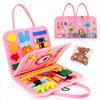 Montessori Kids Travel Toy Felt Quiet Busy Board Educational Sensory Montessori Toys Preschool Activities For Fine Motor Skills