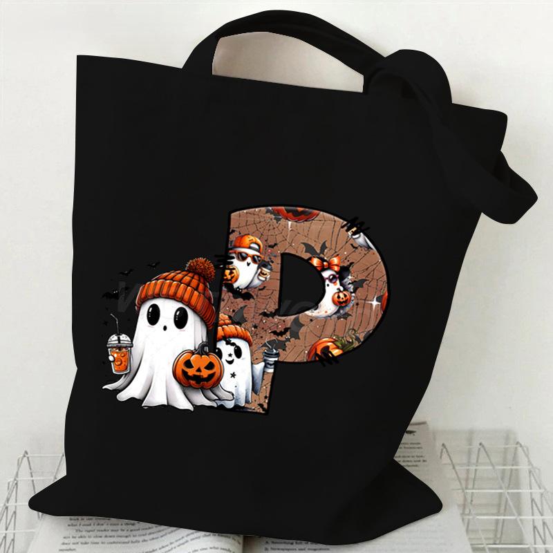 26 Letters Personalized Printing Trend Handbag Commuter Shoulder Bag Canvas Bag