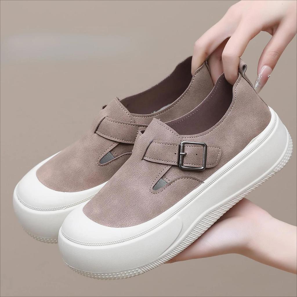 Fashion Round Toe Slip On Shoes for Women Casual Trends 2025 Vulcanized Shoe Original 39 Korean Designer Luxury Deals New Woman Footwear