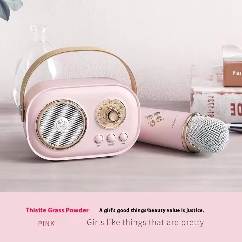 Bezprzewodowy Przenośny Głośnik Bluetooth do Karaoke z Mikrofonem Radio FM Maszyna Mini Pudełko Dźwiękowe Muzyczne Caixa De Som Mała Kolumna Mp3