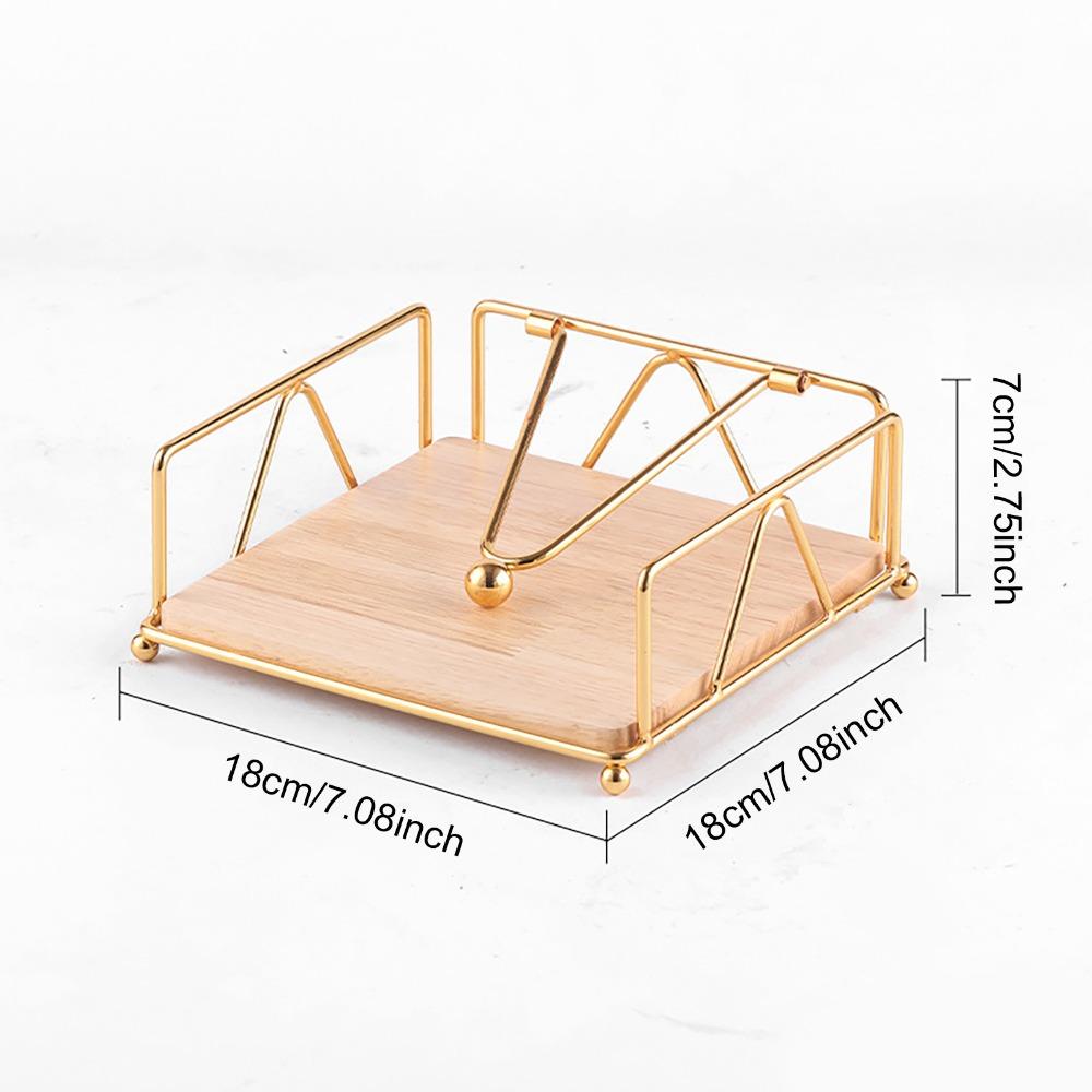 Durable Iron Tissue Box Square Sturdy Napkin Holder Decorative Tabletop Table Storage Table Storage