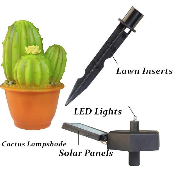 Solar Lights Outdoor Decorative,Creative Cactus Pineapple Stake Waterproof Landscape Lights,Landscape Lighting for Garden Patio Lawn Yard (Cactus B-2