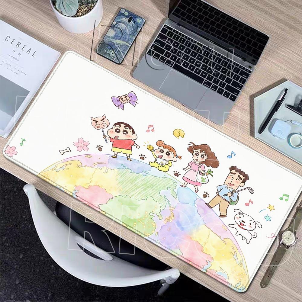 Extended Anime Cartoon Mouse Pads C-Crayon Shin-chans Desk Mats Peripherals HD Gamers Anti-slip Keyboard PC Rubber Table Carpets