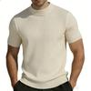 Men S Short Sleeve Striped T Shirt Slim Fit Summer Ice Silk Top