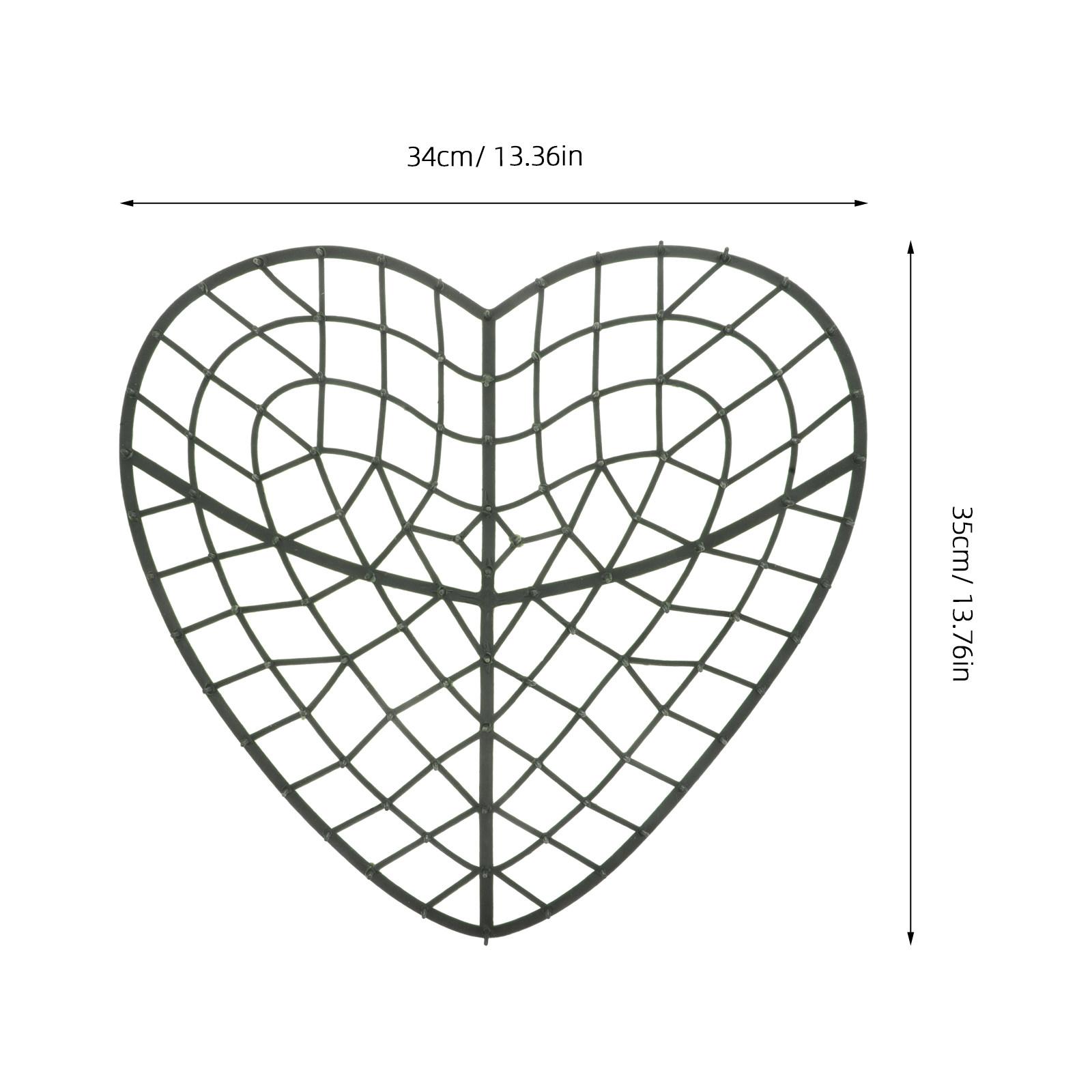 4Pcs Heart Shaped Mesh Wreath Frame Decorative Flower Base DIY Wedding Floral Arrangement Party Wall Decor Floral Wreath Forms зелёный