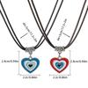 2pcs Heart Cross Cat Pendant Necklace Couple Black Rope Choker Necklace Jewelry