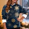 Women's Casual Fashion Plus Velvet Thickened Christmas Print Hooded Sweatshirt