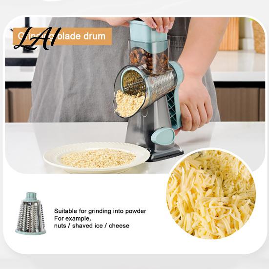 Kitchen Slicer Handheld Roller Vegetable Shredder Stainless Steel Blades BPA-free Tool Food