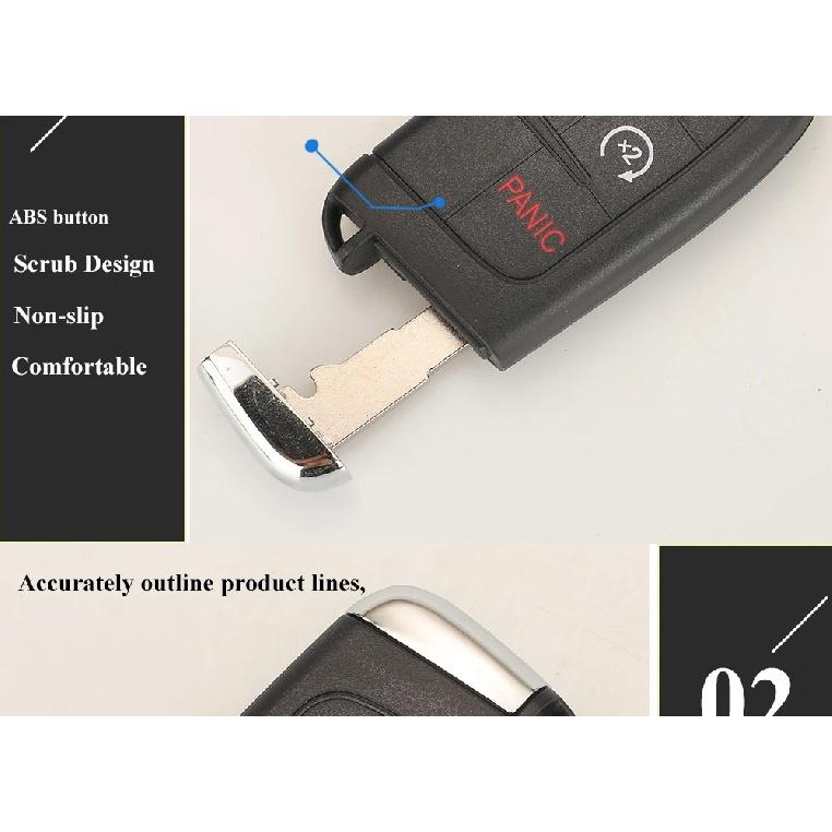 Jingyuqin 10pcs SIP22 2/3/4/5 Button Remote Car Key Shell for Jeep Renegade Compass Auto SUV Smart Keyless Entry Fob Case NoLogo