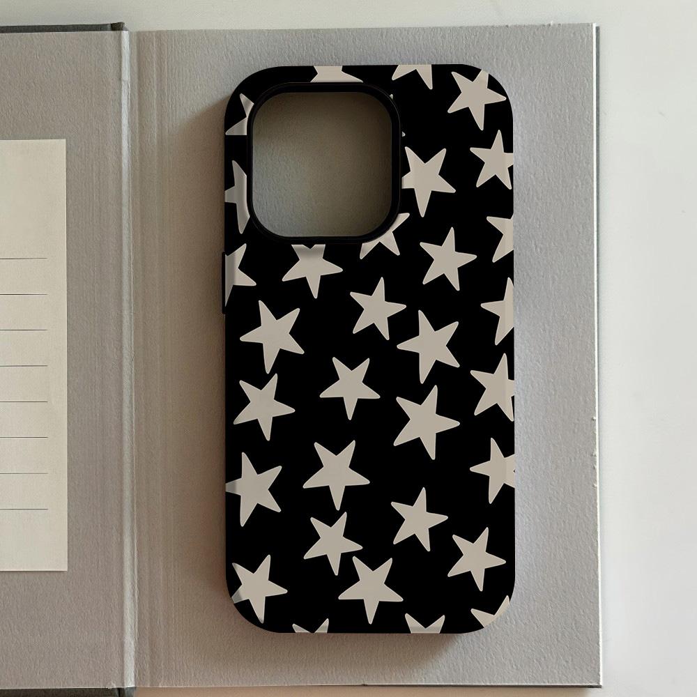 Luxury Black and White Cow Pattern Phone Case for iPhone 17 16 15 14 13 12 11 Air Pro Max Plus Luxury Double-layer Back Cover