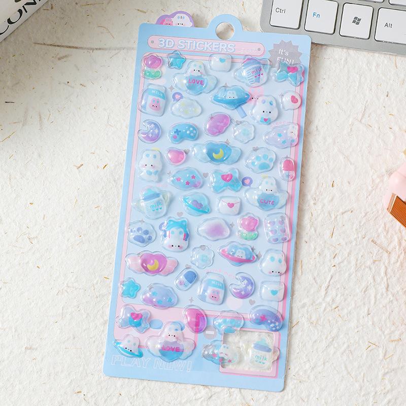 Non-Toxic Japanese Cartoon 3D Hollow Relief Diy Planner Decorative Stickers For Children Water Cups And Phone Cases