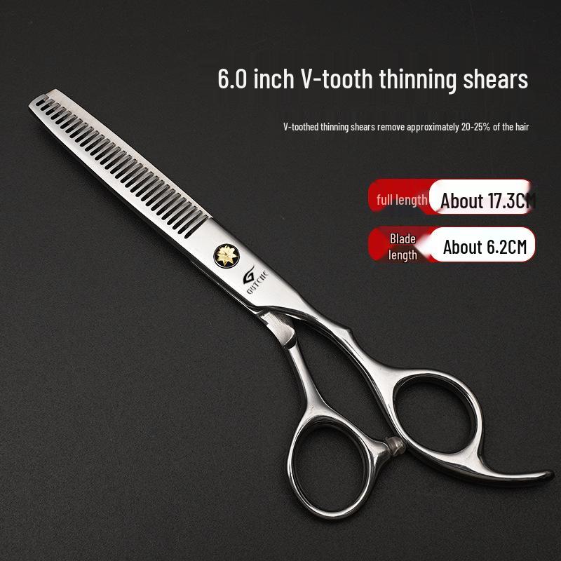 6-Inch Professional Hairdressing Scissors Set: Flat & Tooth Scissors