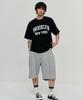 PAPERBOY [Set] Brooklyn New York Short Sleeve Half Pants Set-Black
