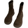 Thick-soled Elastic Boots Women's Winter Velvet 2024 New Internet Celebrity Versatile One-pedal Knight Boots Popular Short Boots