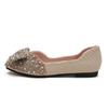 Spring New Pearl Rhinestone Square Head Single Shoes Soft Sole Casual Large Size To