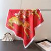 Luxury Horse Lightweight Faux Silk Printed 70cm Small Square Scarf Shawl Neck Scarf High-End Fashion Neck Head Wrap Scarf
