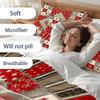 Christmas Duvet Cover Set Santa Claus with Tree 100% Polyester Fiber Duvet Cover Ultra Soft Brushed Bedding for Bedroom Hotel Dormitory