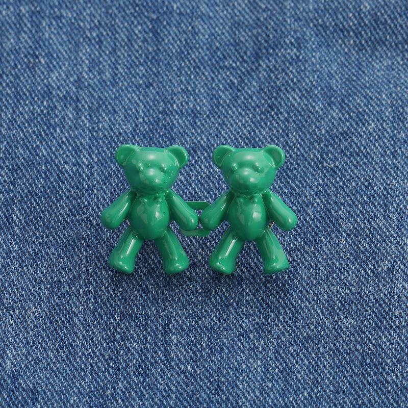 2Pcs Bear-shaped Waistband Alteration Pin for Jeans, Clip, and Waist-cinching Buttons; Women's Brooch for Adjusting and Tightening Large Waistbands