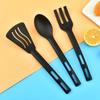 Utensilien-Set, Servieren, Kochen, Küche, Besteck, Löffel, Silikon-Set, Spachtel, Geschirr, tragbares Camping, Kunststoff, Schlitz-Besteck