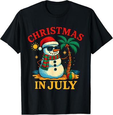 Christmas In July Snowman Summer Beach Vibes Unisex T-Shirt