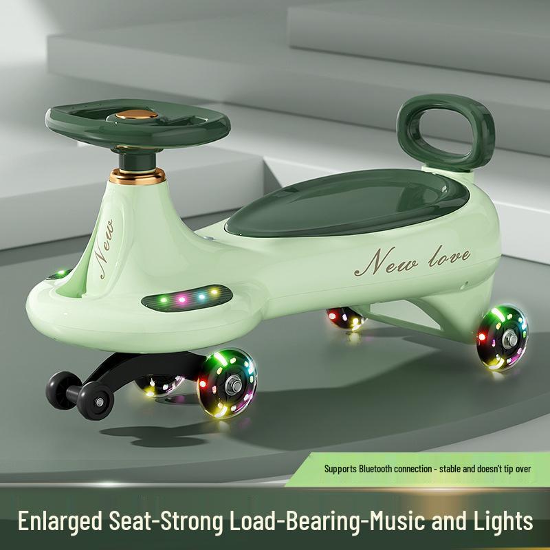 Children's Twist Car with Silent Wheels - Ages 1-8 & Adults, Anti-Rollover and Anti-Fall Scooter Toy